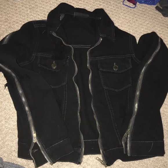 jean jacket with zipper